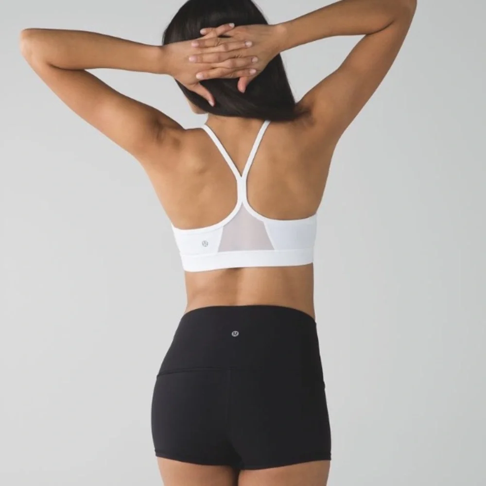 Lululemon Flow Y sports Bra IV White sexy Racerback mesh - Picture 1 of 4
